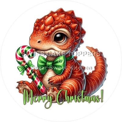 Süsser Weihnachts-Tortenaufleger - Dino13 - personalisierbar