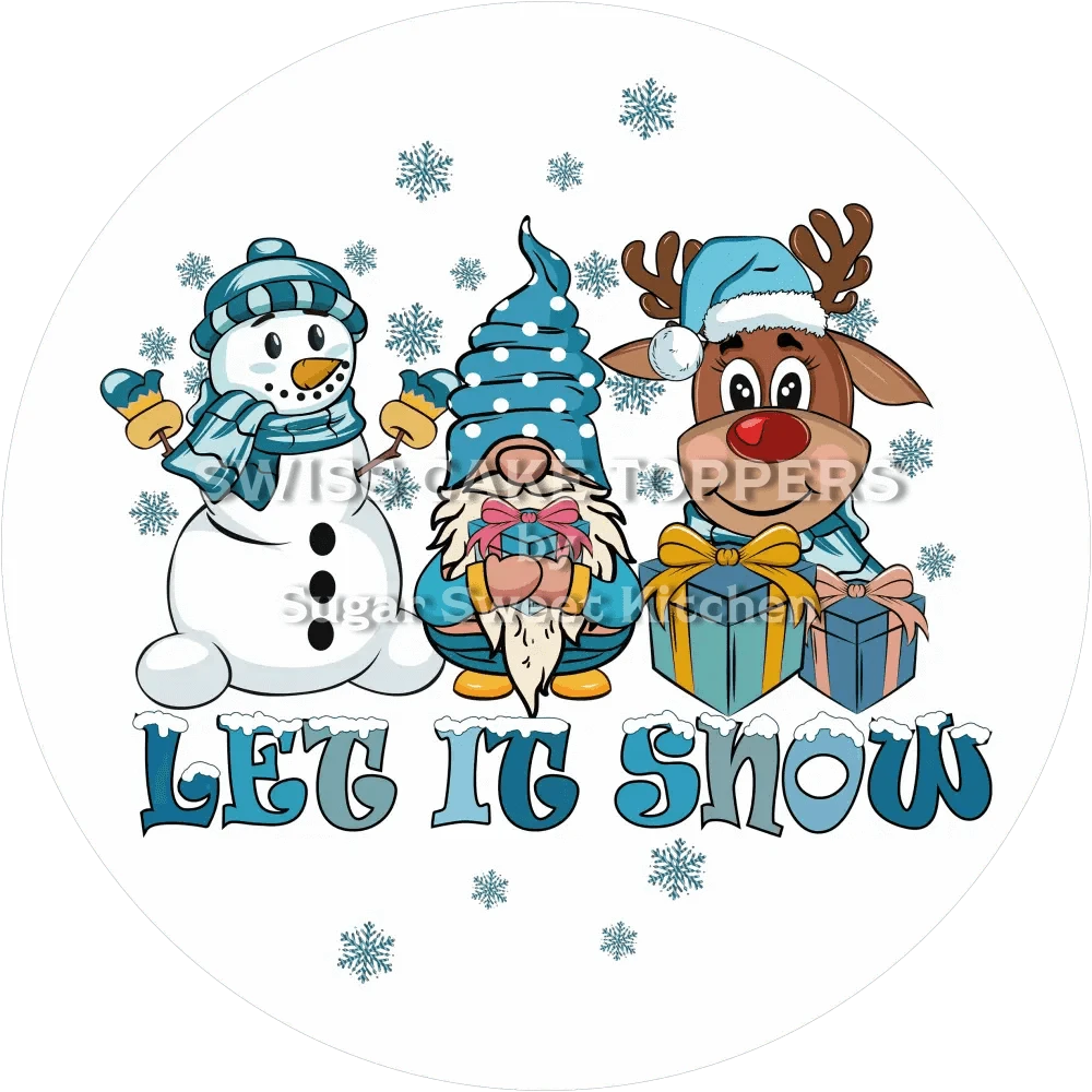 Süsser Winter-Tortenaufleger2 - personalisierbar - Fondant- Torten- & Cupcakeaufleger Sugar Sweet Kitchen