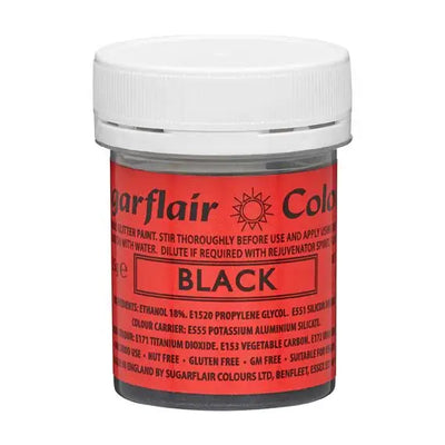 Sugarflair Glitzerfarbe schwarz / 35g