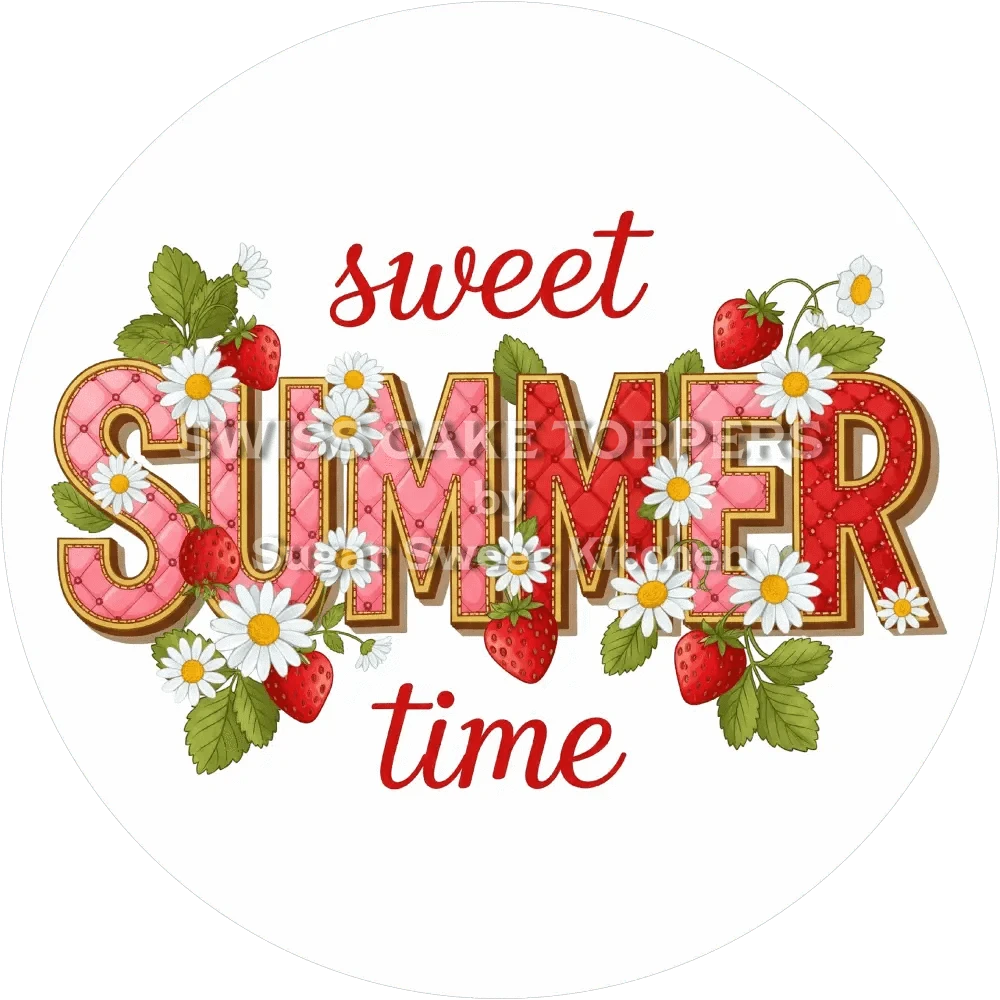 Summer Time-Tortenaufleger2 - personalisierbar - Fondant- Torten- & Cupcakeaufleger Sugar Sweet Kitchen