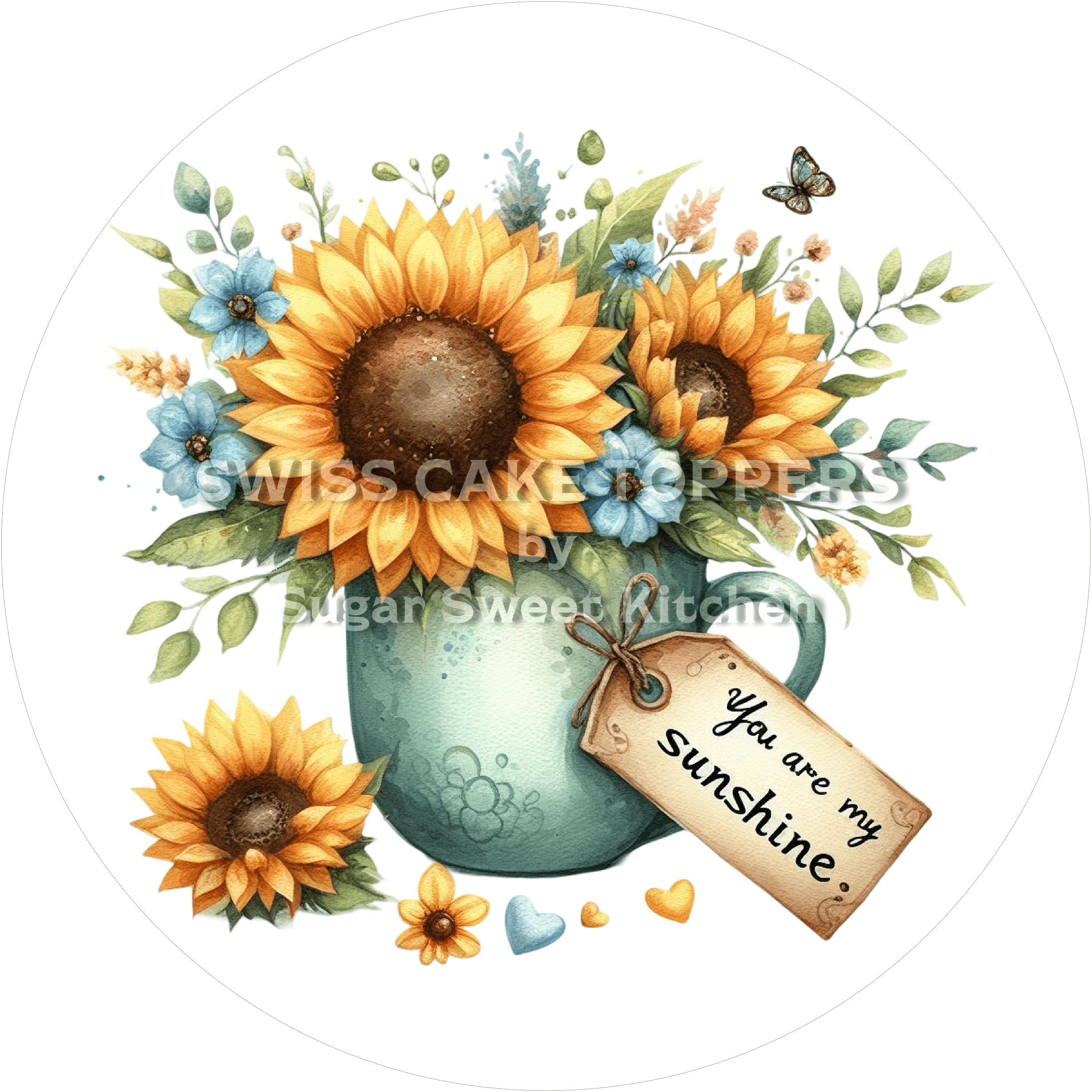 Sunshine-Tortenaufleger für süsse Botschaften8 - personalisierbar - Fondant- Torten- & Cupcakeaufleger Sugar Sweet
