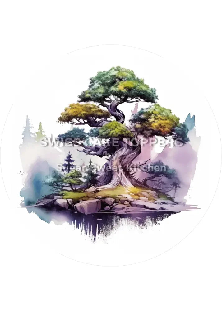 Superschöner Tortenaufleger mit Bäumen10 - personalisierbar - Fondant- Torten- & Cupcakeaufleger Sugar Sweet Kitchen