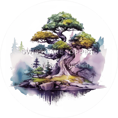 Superschöner Tortenaufleger mit Bäumen10 - personalisierbar