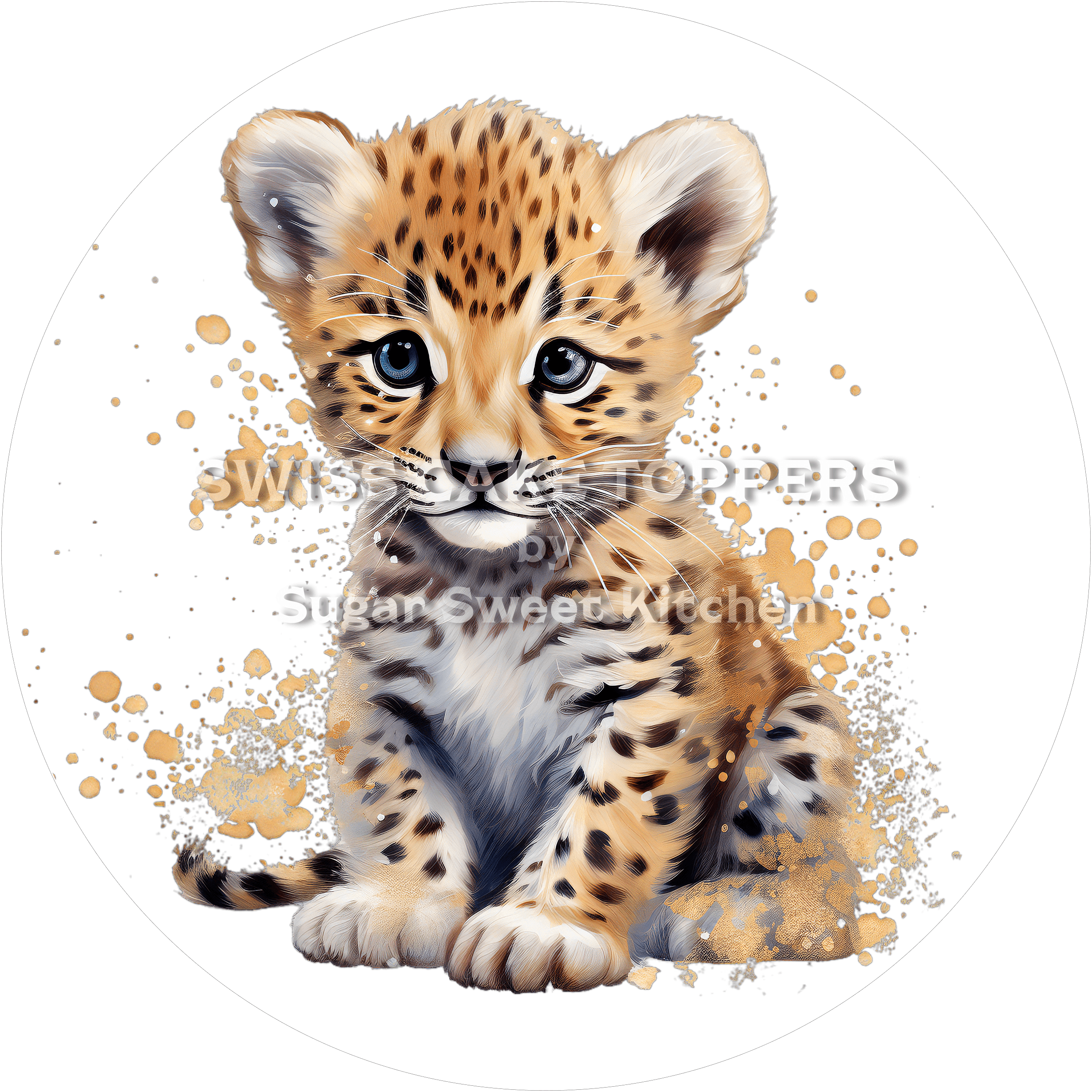 Supersüsser Leoparden-Tortenaufleger1 - personalisierbar - Fondant- Torten- & Cupcakeaufleger Sugar Sweet Kitchen