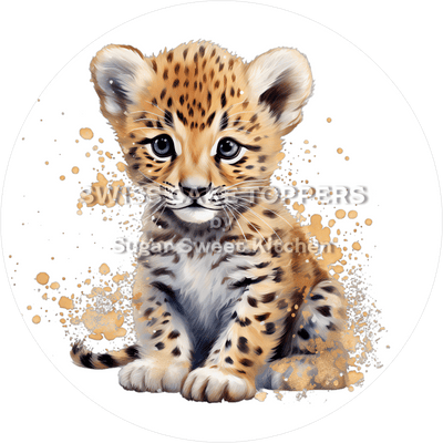 Supersüsser Leoparden-Tortenaufleger1 - personalisierbar