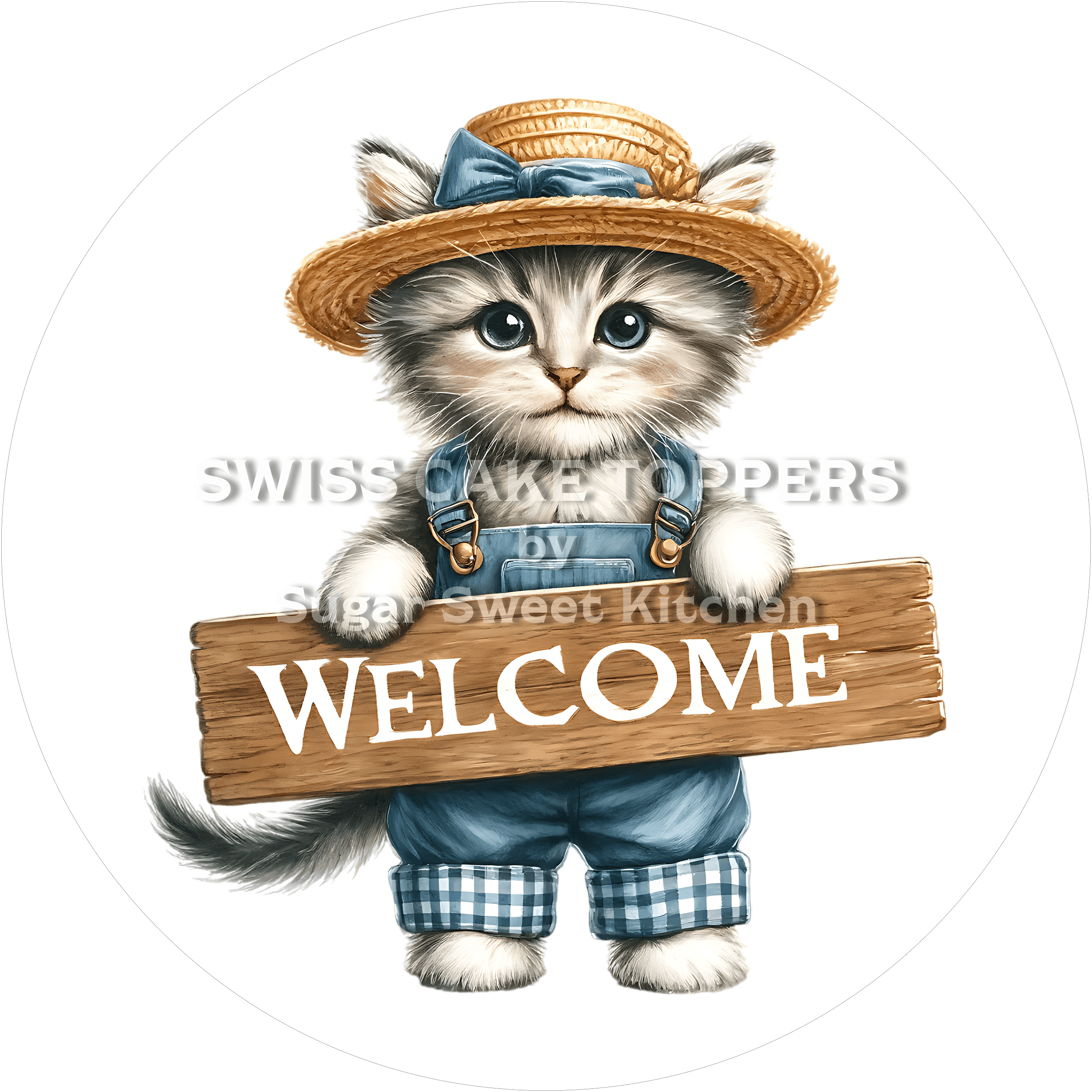 Supersüsser Welcome-Tortenaufleger 4 - personalisierbar - Fondant- Torten- & Cupcakeaufleger Sugar Sweet Kitchen