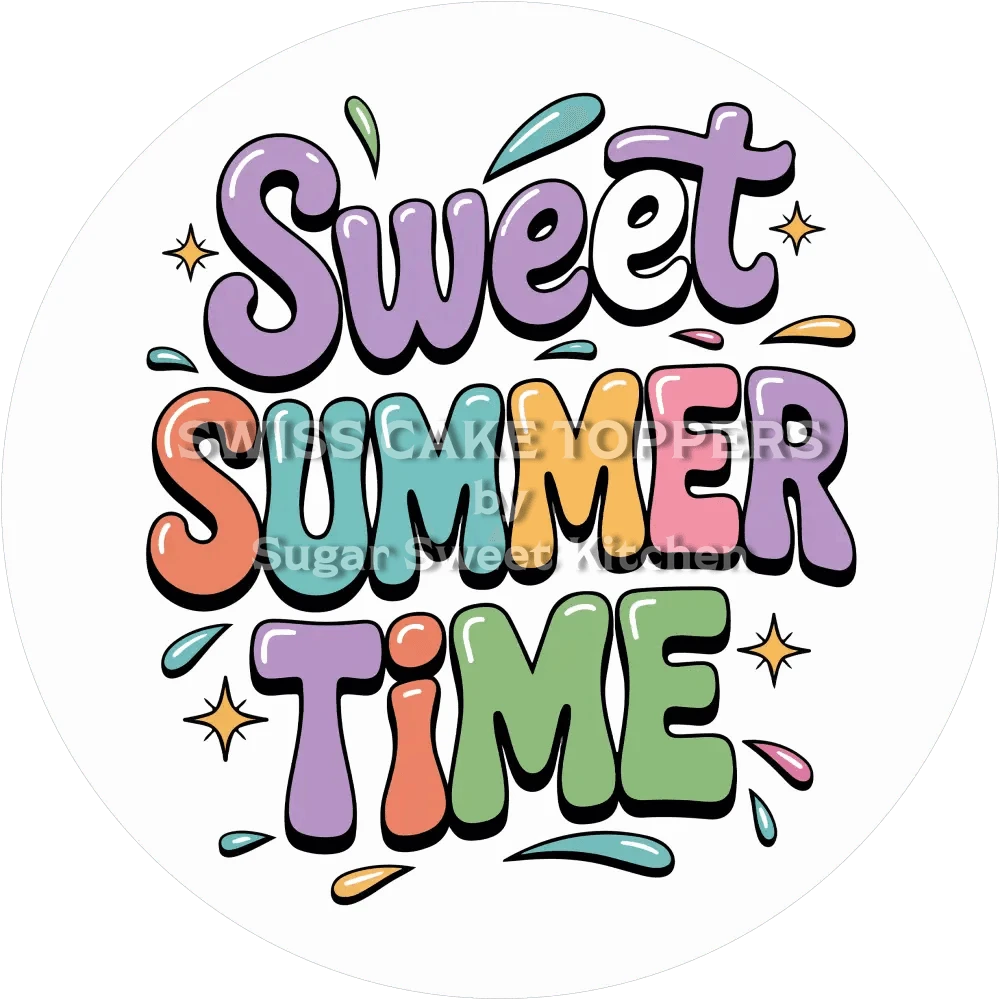 Sweet Summer Time-Tortenaufleger5 - personalisierbar - Fondant- Torten- & Cupcakeaufleger Sugar Kitchen