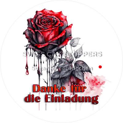 Thank You-Tortenaufleger Flower9  - personalisierbar