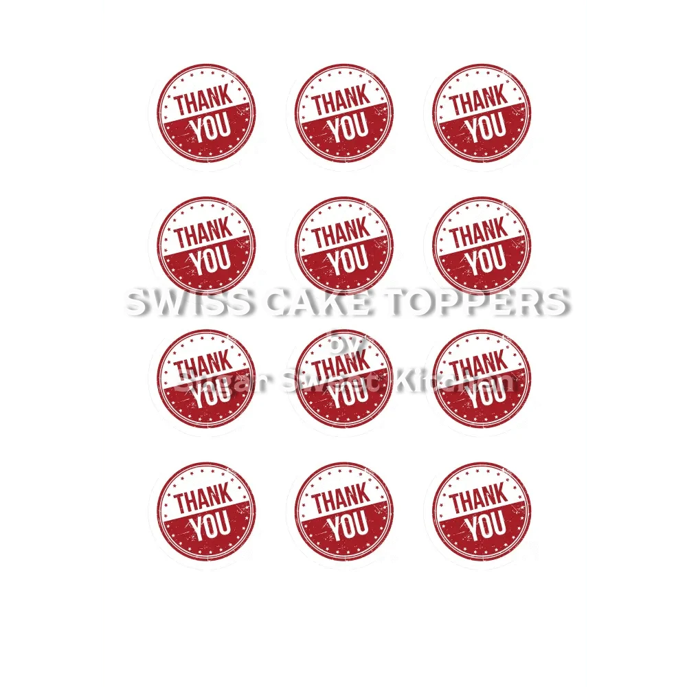 Thank You-Tortenaufleger10 - personalisierbar - Fondant- Torten- & Cupcakeaufleger Sugar Sweet Kitchen