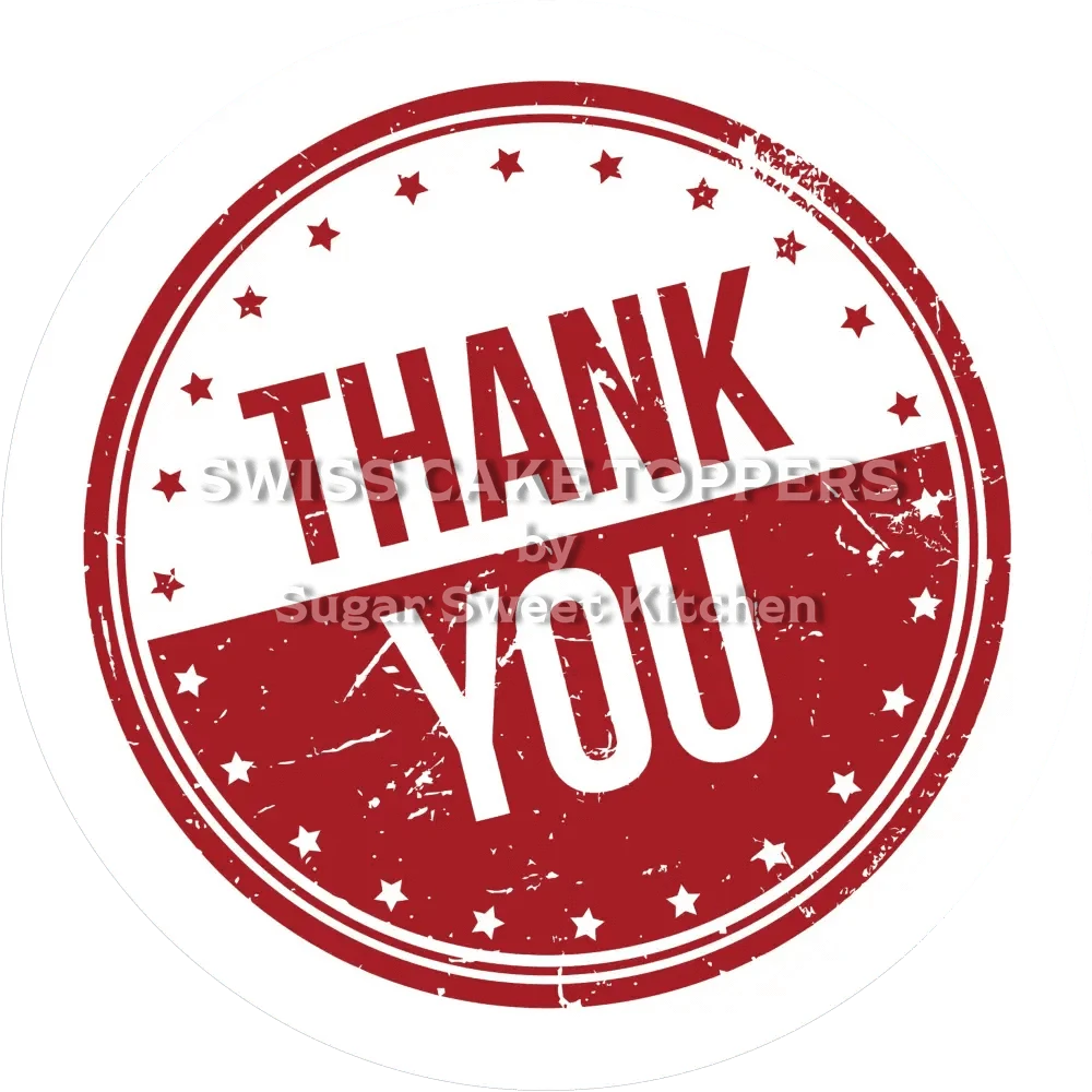 Thank You-Tortenaufleger10 - personalisierbar - Fondant- Torten- & Cupcakeaufleger Sugar Sweet Kitchen