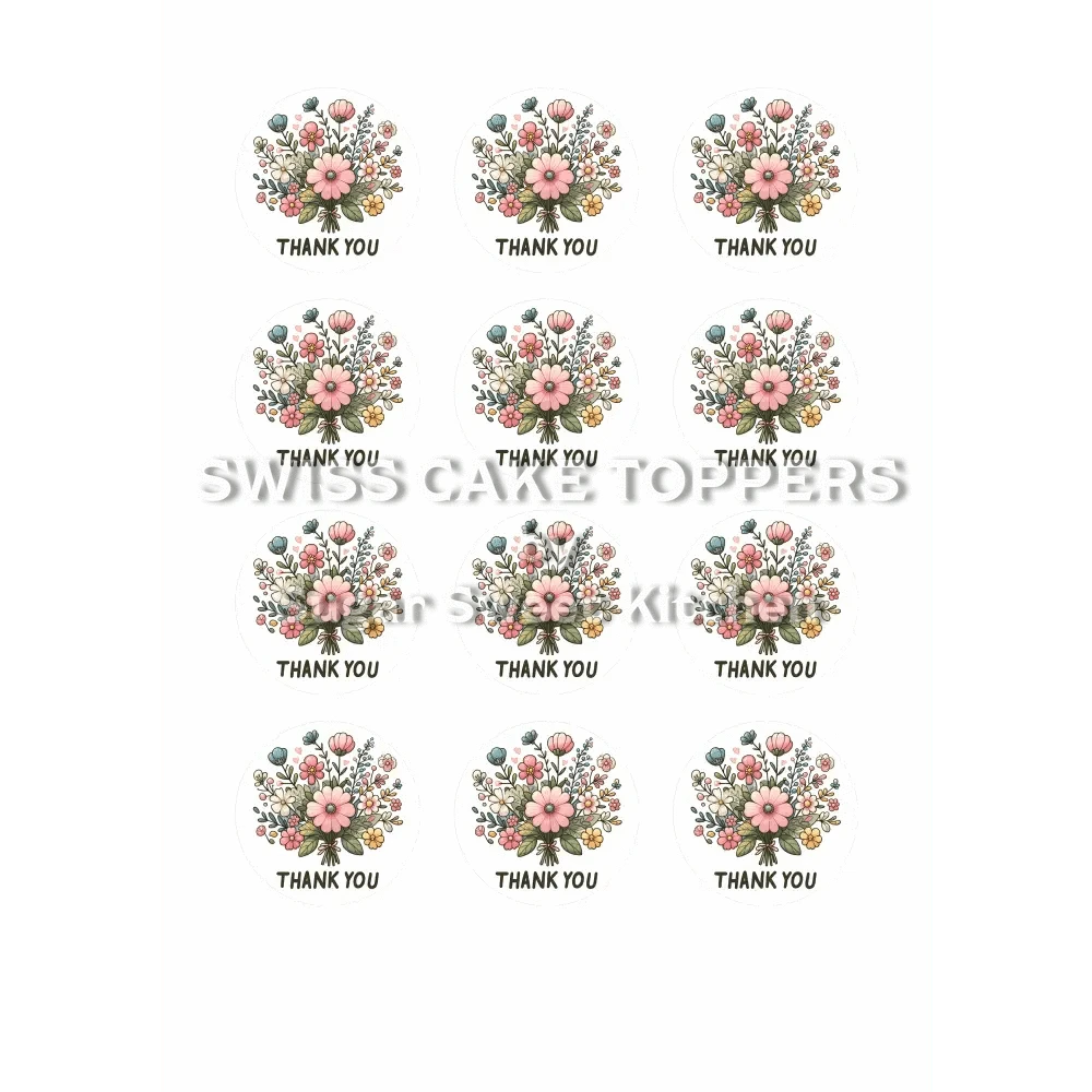 Thank You-Tortenaufleger5 - personalisierbar - Fondant- Torten- & Cupcakeaufleger Sugar Sweet Kitchen
