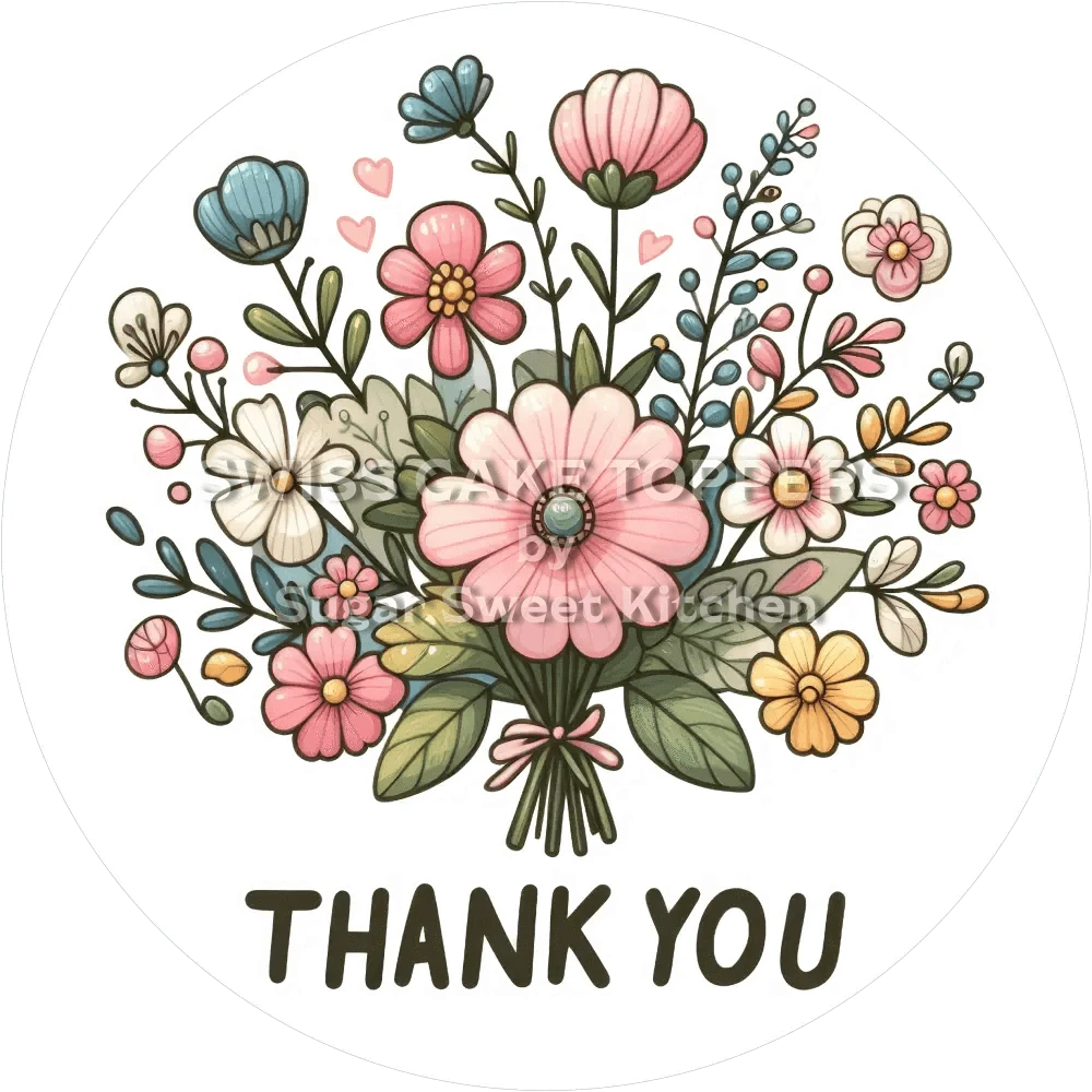 Thank You-Tortenaufleger5 - personalisierbar - Fondant- Torten- & Cupcakeaufleger Sugar Sweet Kitchen