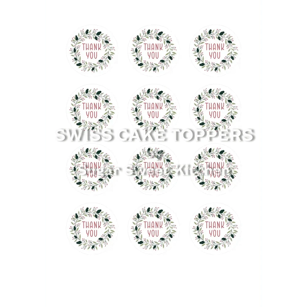 Thank You-Tortenaufleger9 - personalisierbar - Fondant- Torten- & Cupcakeaufleger Sugar Sweet Kitchen