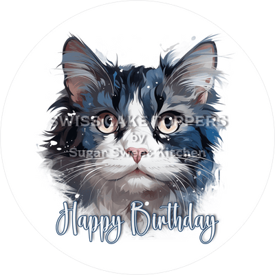 Tier-Geburtstags-Tortenaufleger Cat10 - personalisierbar