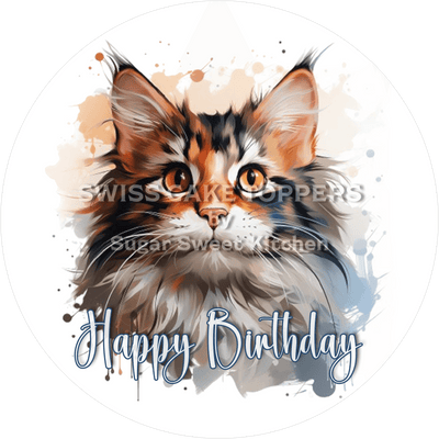 Tier-Geburtstags-Tortenaufleger Cat11 - personalisierbar