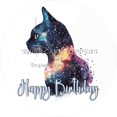 Tier-Geburtstags-Tortenaufleger Cat6 - personalisierbar