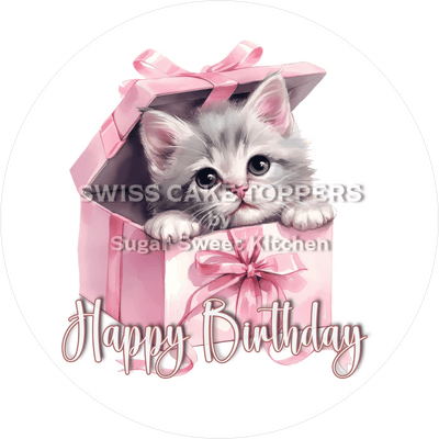 Tier-Geburtstags-Tortenaufleger Cat8 - personalisierbar