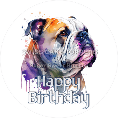 Tier-Geburtstags-Tortenaufleger Dog2 - personalisierbar