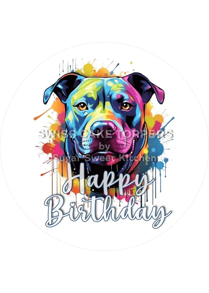 Tier-Geburtstags-Tortenaufleger Dog4 - personalisierbar - Fondant- Torten- & Cupcakeaufleger Sugar Sweet Kitchen