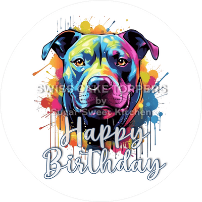 Tier-Geburtstags-Tortenaufleger Dog4 - personalisierbar