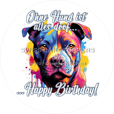 Tier-Geburtstags-Tortenaufleger Dog5 - personalisierbar