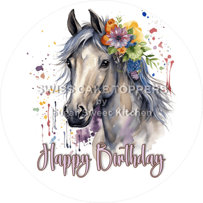 Tier-Geburtstags-Tortenaufleger Horse1 - personalisierbar