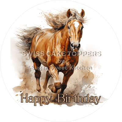 Tier-Geburtstags-Tortenaufleger Horse11 - personalisierbar