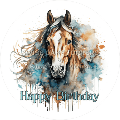 Tier-Geburtstags-Tortenaufleger Horse15 - personalisierbar