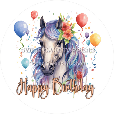 Tier-Geburtstags-Tortenaufleger Horse2 - personalisierbar