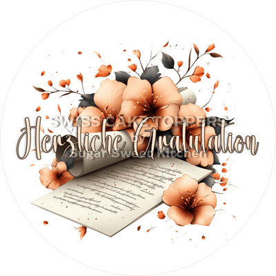 Tolle Abschluss- & Prüfungs-Tortenaufleger1 - personalisierbar