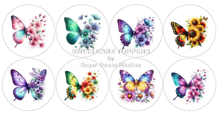 Tolle Blumen-Cupcakes- & Dessertaufleger2 - Fondant- Torten- Cupcakeaufleger Sugar Sweet Kitchen