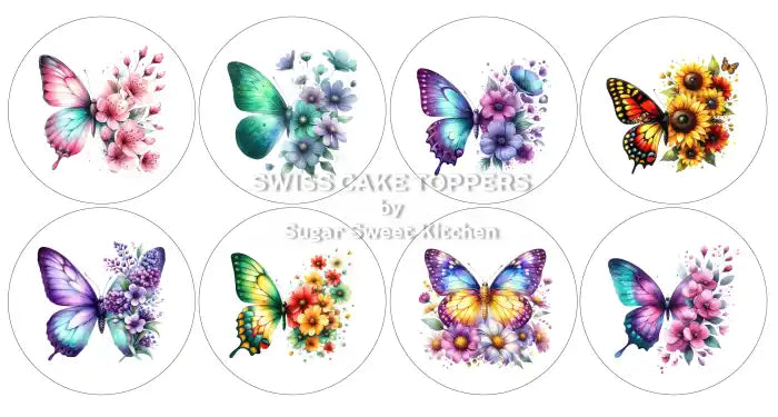 Tolle Blumen-Cupcakes- & Dessertaufleger2 - Fondant- Torten- Cupcakeaufleger Sugar Sweet Kitchen