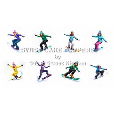 Tolle Snowboard-Cupcakes- & Dessertaufleger1 - personalisierbar