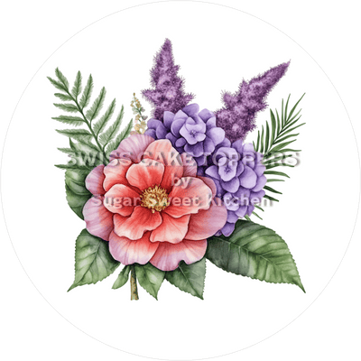 Toller Blumen-Tortenaufleger13 - personalisierbar