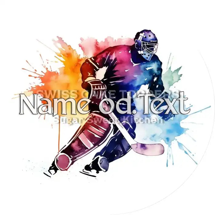Toller Eishockey-Tortenaufleger1 mit Name od. Text - Fondant- Torten- & Cupcakeaufleger Sugar Sweet Kitchen
