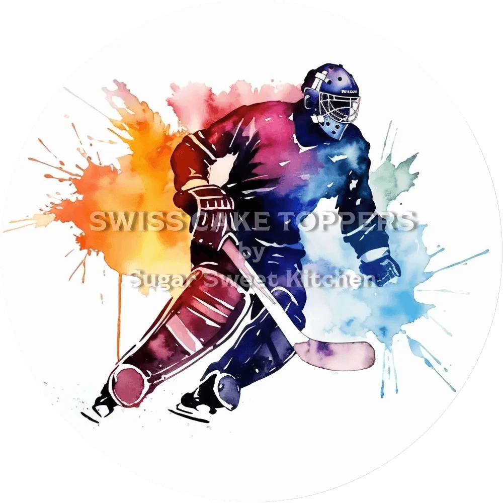 Toller Eishockey-Tortenaufleger1 - personalisierbar - Fondant- Torten- & Cupcakeaufleger Sugar Sweet Kitchen