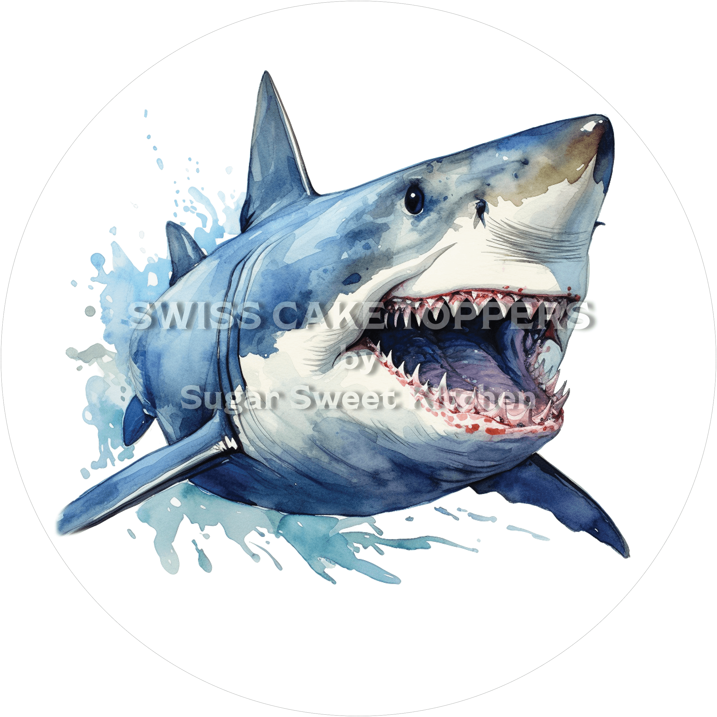 Toller Hai-Tortenaufleger1 - personalisierbar - Fondant- Torten- & Cupcakeaufleger Sugar Sweet Kitchen