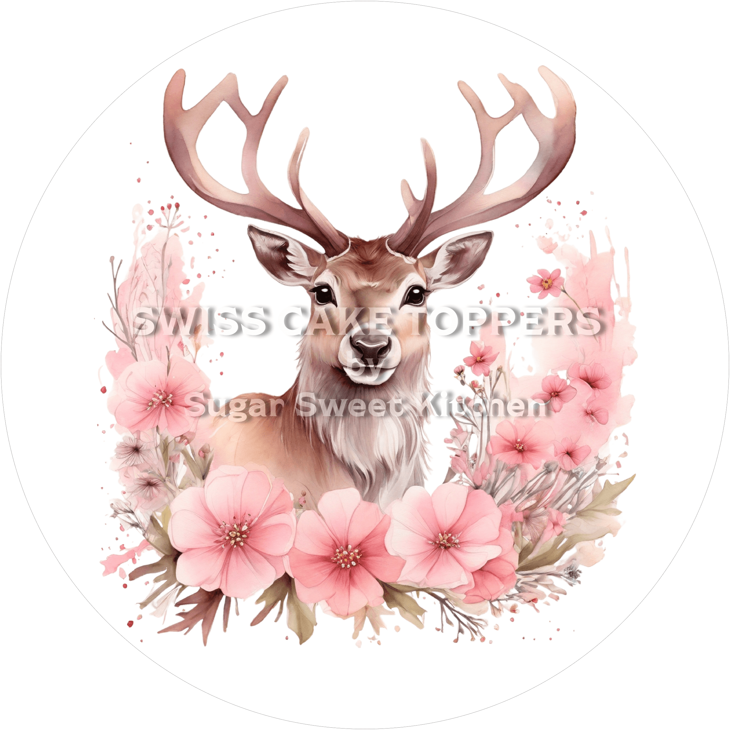 Toller Hirsch-Tortenaufleger1 - personalisierbar - Fondant- Torten- & Cupcakeaufleger Sugar Sweet Kitchen