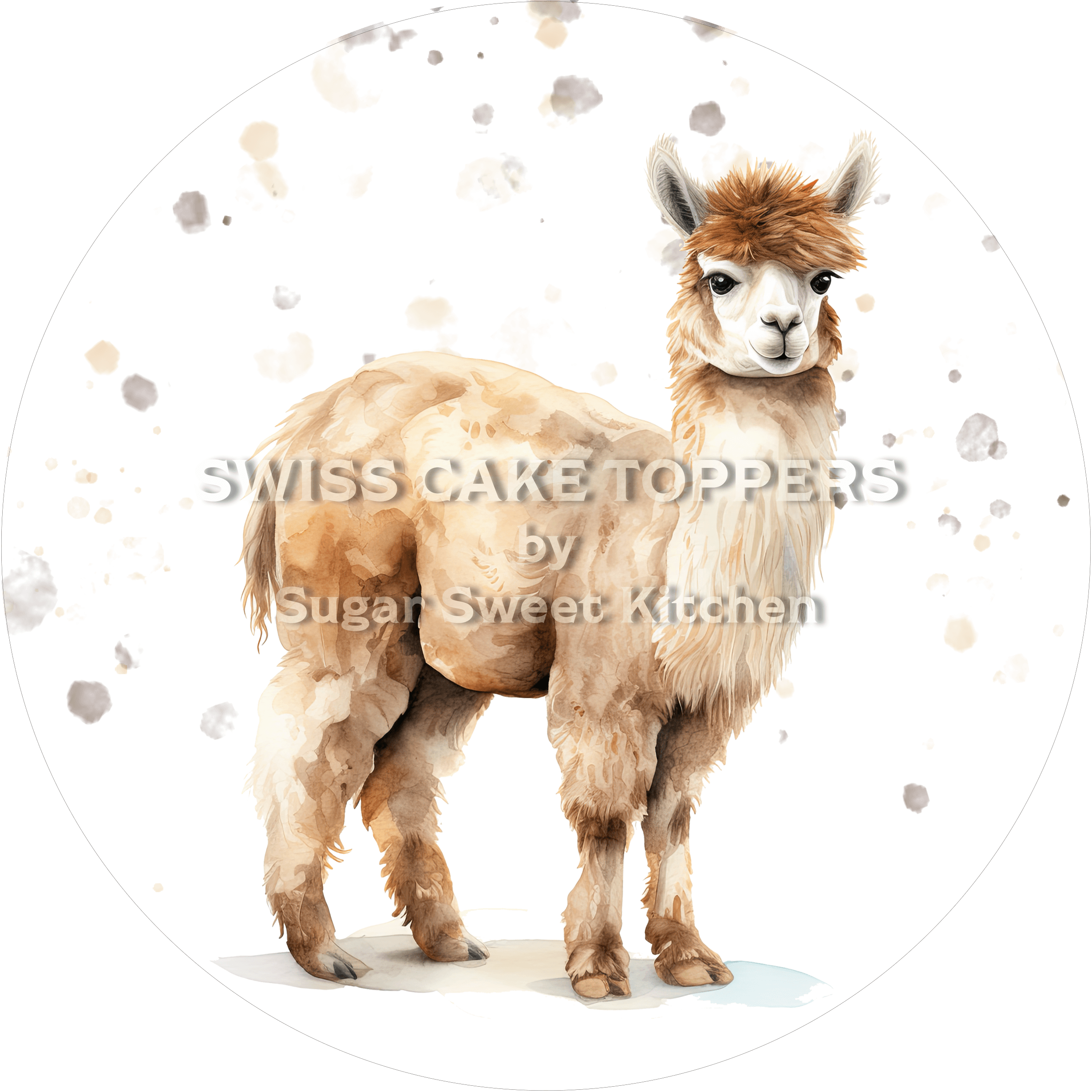 Toller Lama-Tortenaufleger1- personalisierbar - Fondant- Torten- & Cupcakeaufleger Sugar Sweet Kitchen