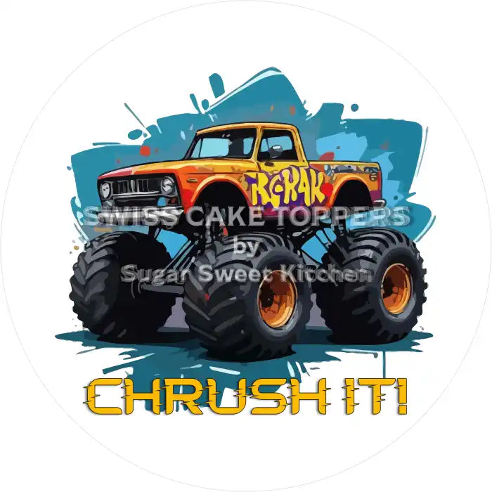 Toller Monster Truck-Tortenaufleger8 - personalisierbar - Fondant- Torten- & Cupcakeaufleger Sugar Sweet Kitchen
