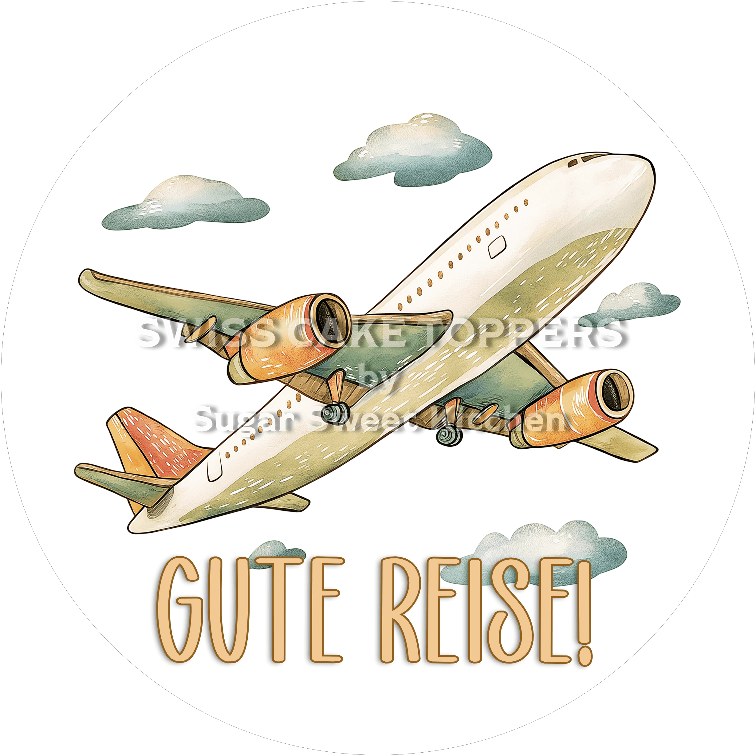 Toller Reise-Tortenaufleger7- personalisierbar - Fondant- Torten- & Cupcakeaufleger Sugar Sweet Kitchen