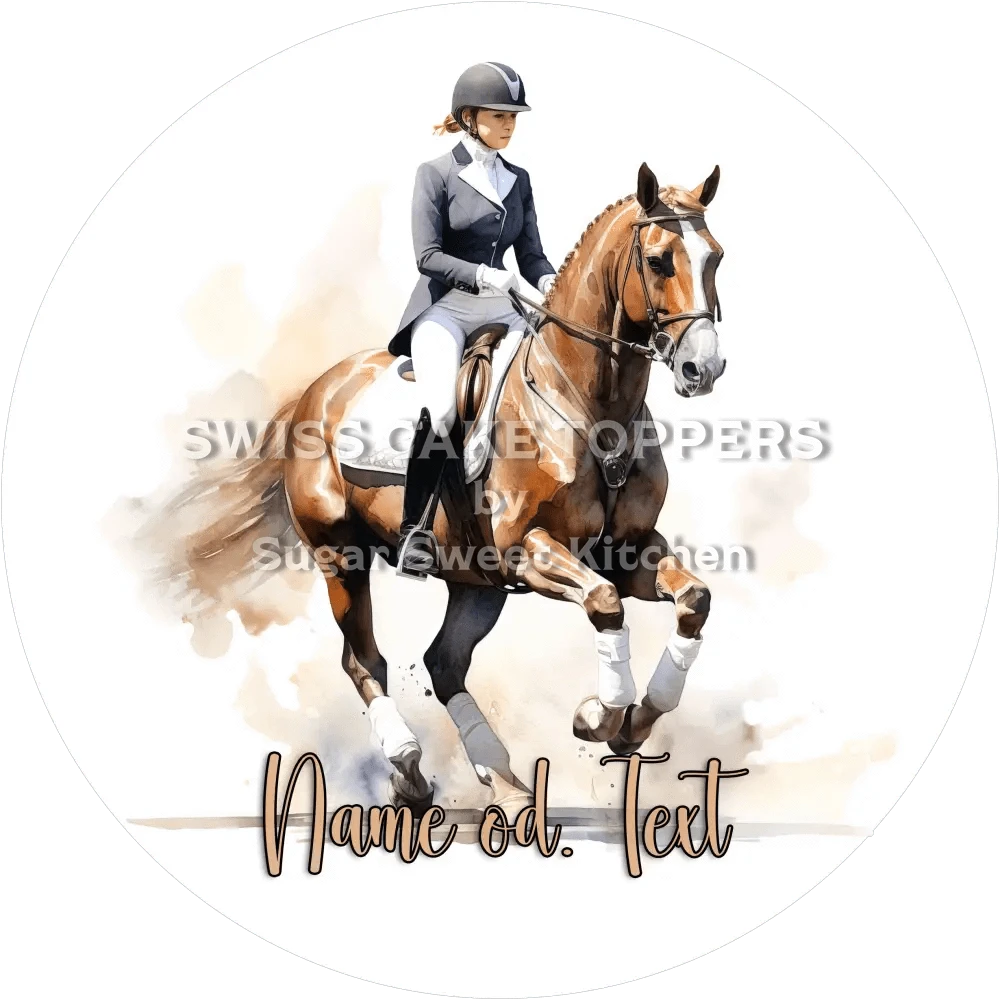 Toller Reiter-Tortenaufleger4 mit Name od. Text - Fondant- Torten- & Cupcakeaufleger Sugar Sweet Kitchen