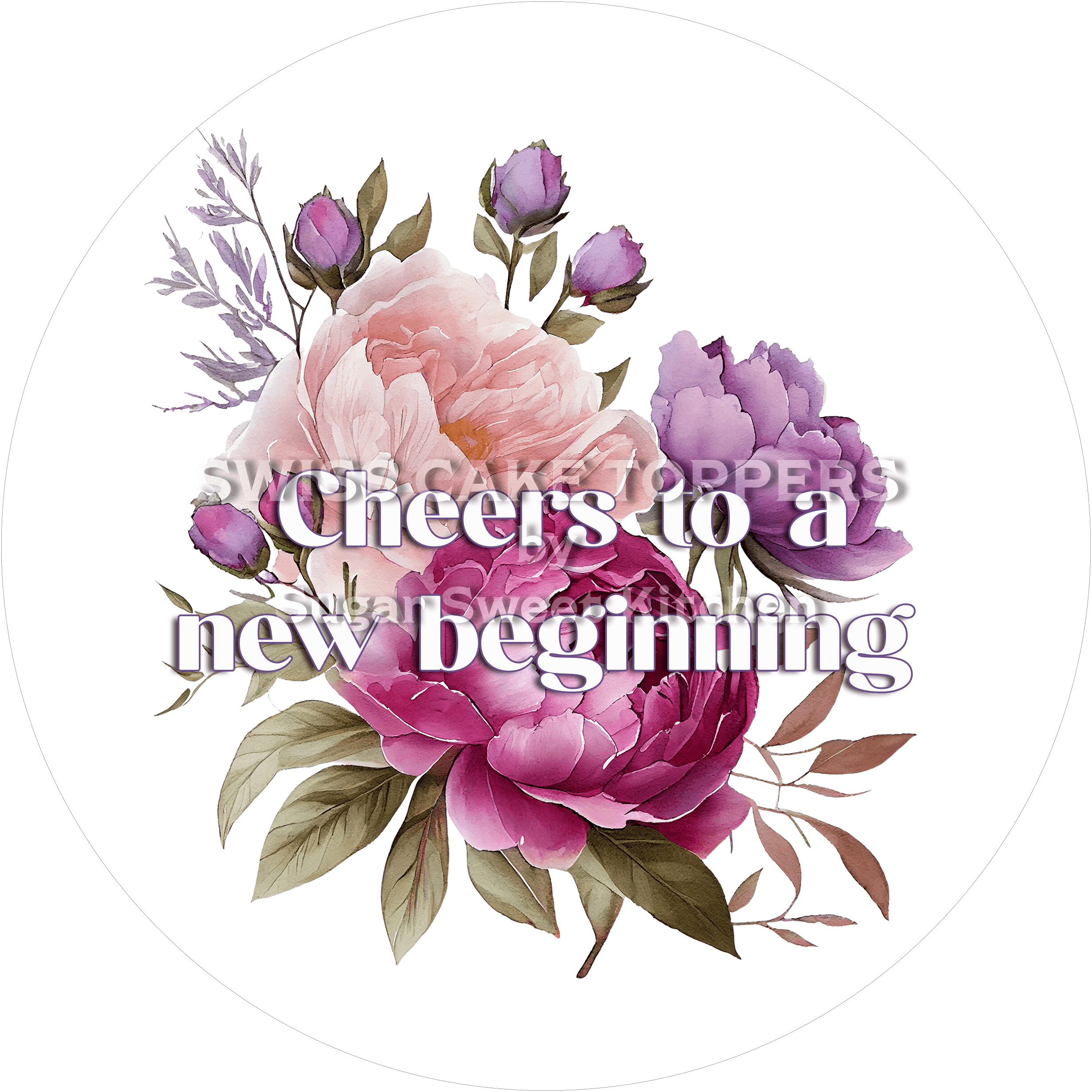 Toller Scheidungs-Tortenaufleger - Flower9 - personalisierbar - Fondant- Torten- & Cupcakeaufleger Sugar Sweet Kitchen