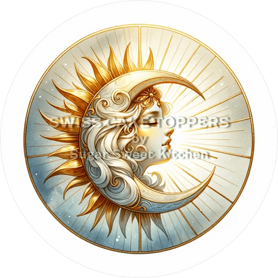 Toller Sonne & Mond-Tortenaufleger15 - personalisierbar