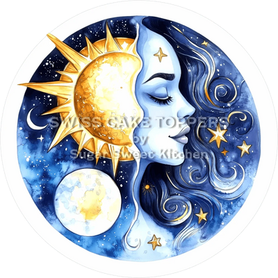 Toller Sonne & Mond-Tortenaufleger30 - personalisierbar