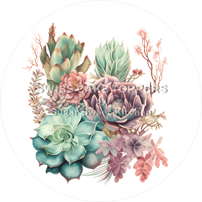 Toller Sukkulenten-Tortenaufleger2 - personalisierbar