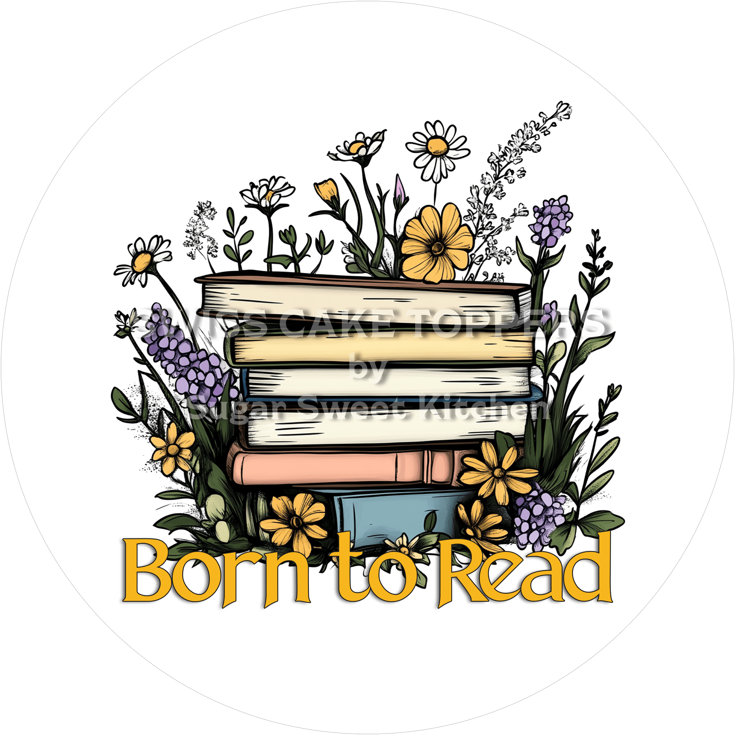 Toller Tortenaufleger Lesen7 - personalisierbar - Fondant- Torten- & Cupcakeaufleger Sugar Sweet Kitchen