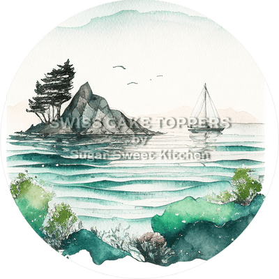 Toller Tortenaufleger mit Seen- & Flussmotiven1 - personalisierbar