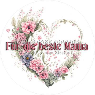 Toller Tortenaufleger zum Muttertag - Flower10 - personalisierbar