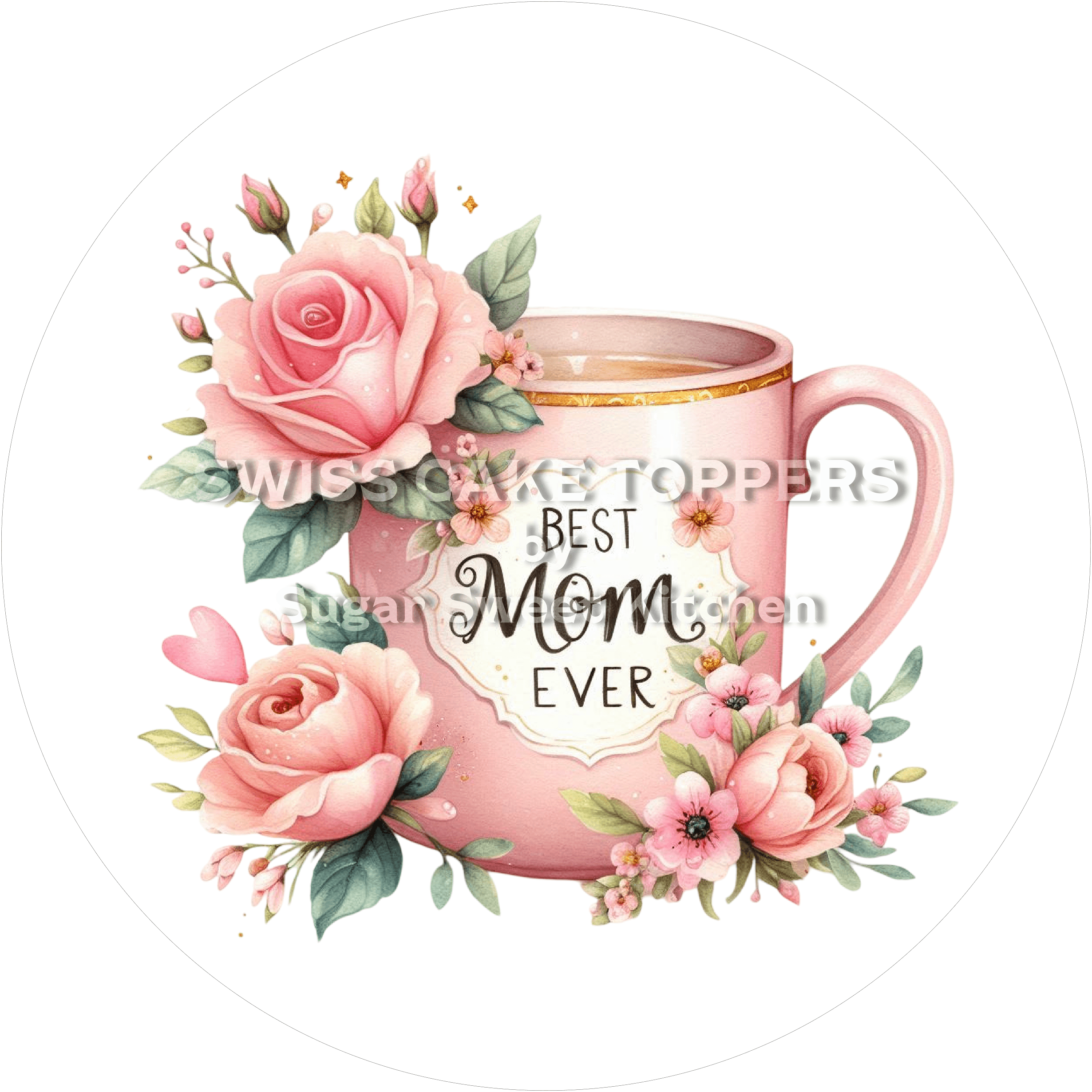 Toller Tortenaufleger zum Muttertag9 - personalisierbar - Fondant- Torten- & Cupcakeaufleger Sugar Sweet Kitchen